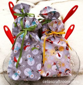 Gift Mix Bags, Gift Bags, Snowman Fabric
