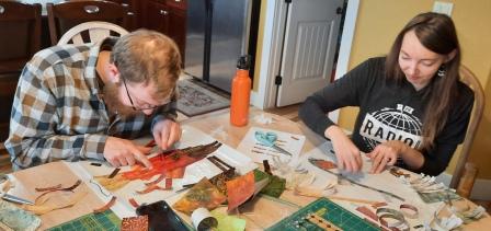 Making Fish by Laura Heine, Art Quilting, Collage Quilting, Quilt Crossing, Boise Idaho, Fish Quilts, Celias Craft Room, McKinna Ryan Fish, Art Quilting Classes